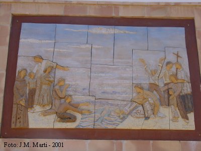 Mosaico exterior colocado en pared lateral exterior de la Ermita dels Peixets